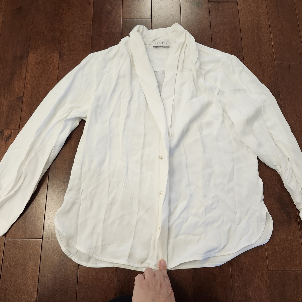 Sandro Paris women's long sleeve button up blouse in size 0